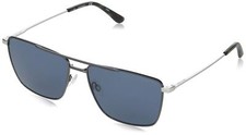 NEW Calvin Klein CK 21116S 008 Gunmetal Aviator Sunglasses with Blue Lenses