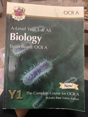 A Level Biology For Ocr A Year 1 As Student Book With Online By Cgp Books Ebay