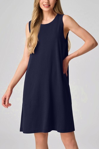 SIORO Mujeres Camisón de Lana Merino Sin Mangas Prendas para dormir Hasta la Rodilla Vestido de Salón - Imagen 11 de 50