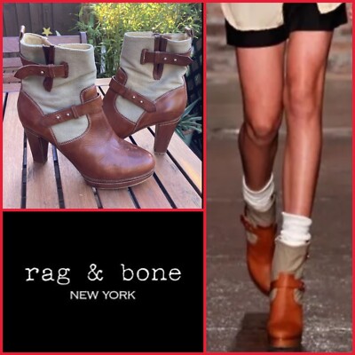 UVP $650 : RAG & BONE : Vogue Leder Plateau Stiefeletten: UK 8EUR 41