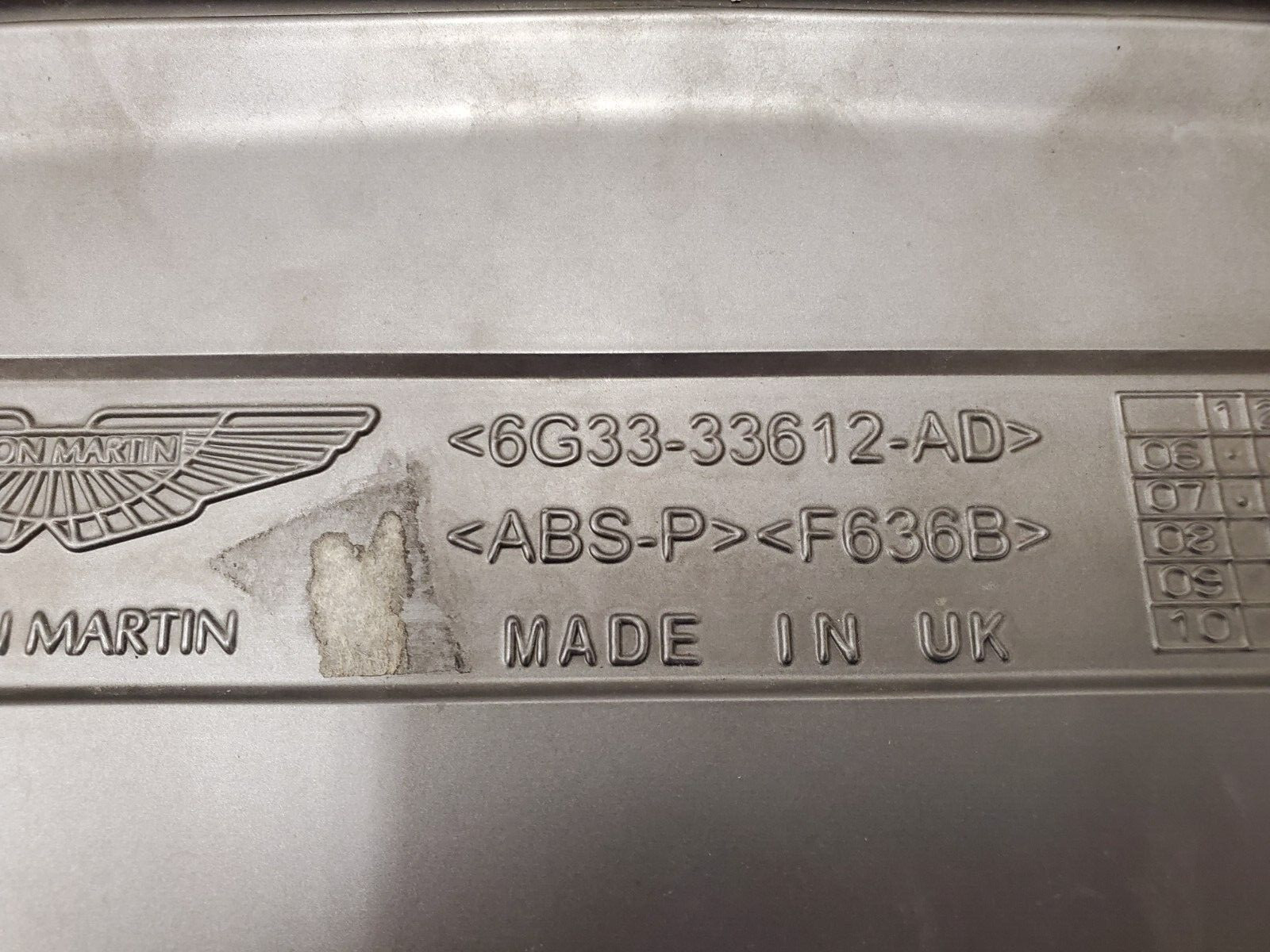 Aston Martin V8 Vantage Rear Bumper Lower Diffuser Panel 6G33-33612-AD OEM USED