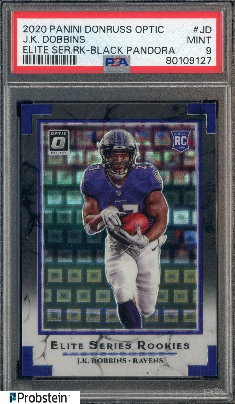 JK Dobbins Panini Donruss Optic Elite Series Rookies #JD Black Pandora