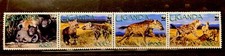 Uganda,spotted hyena S.C.#1892 WWF MNH ,Complete strip of 4 issued in 2008
