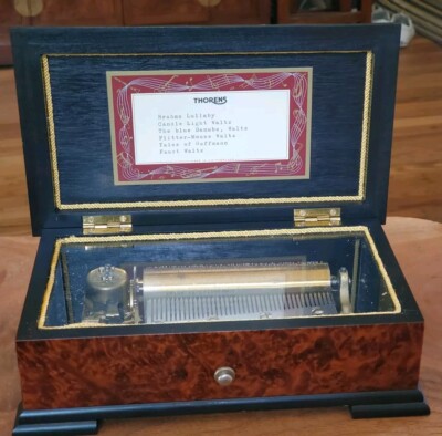 ANTIQUE THORENS SIGNED MODELE DEPOSE SWISS 6 Songs MUSIC BOX-just