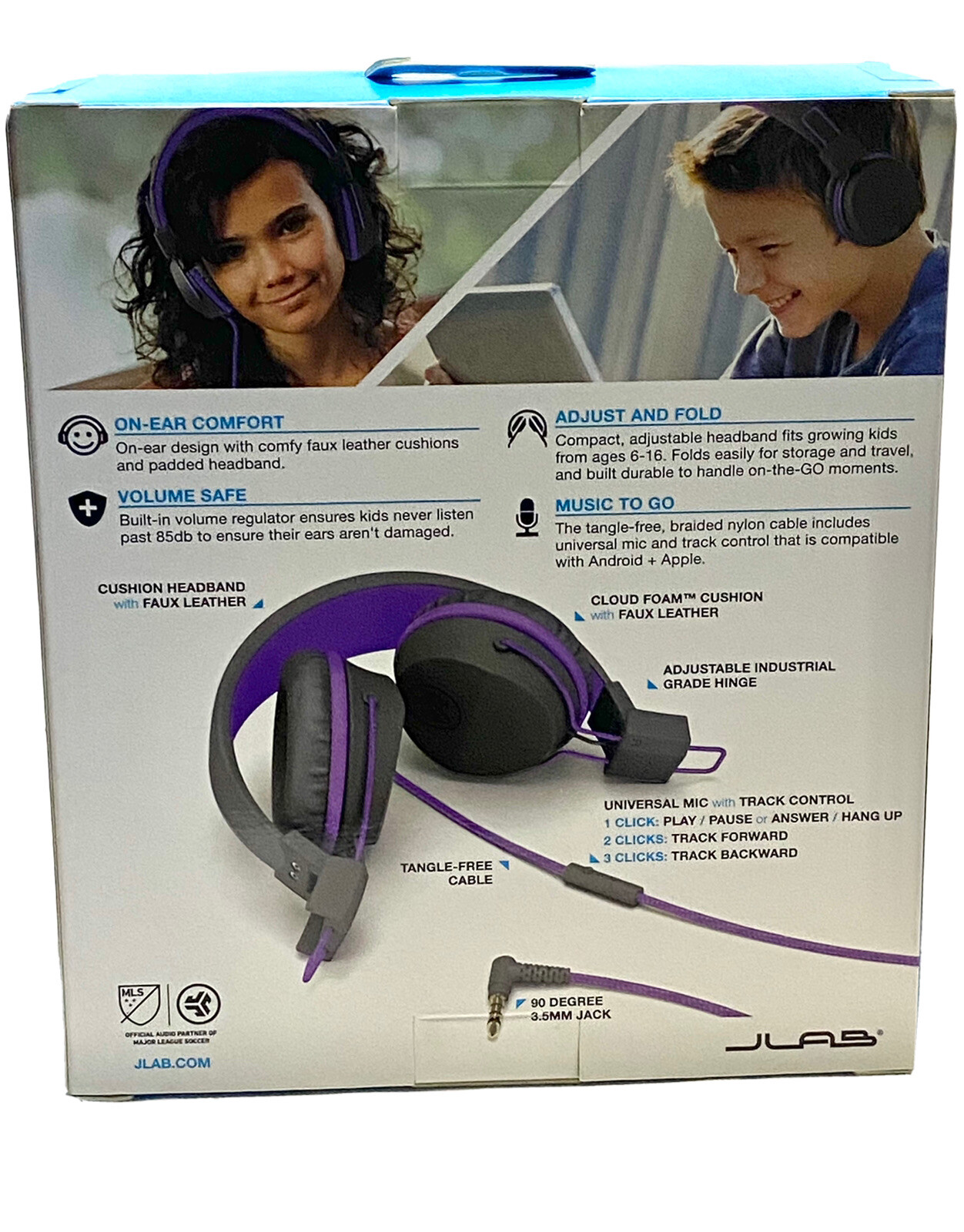 NEW Purple JLAB JBuddies Studio KIDS Wired On-Ear Headphones - SEALED