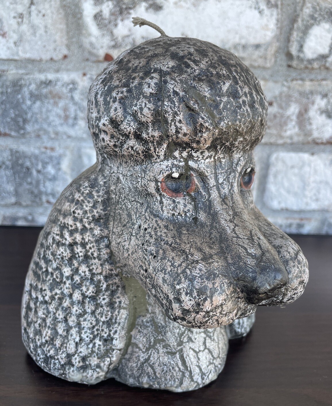 Vintage Poodle Head Figurine Solid Wax Candle