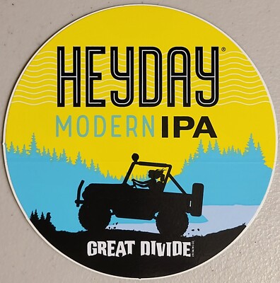 Great Divide Brewing Co. Heyday Modern IPA Craft Beer Sticker Decal Brewery New