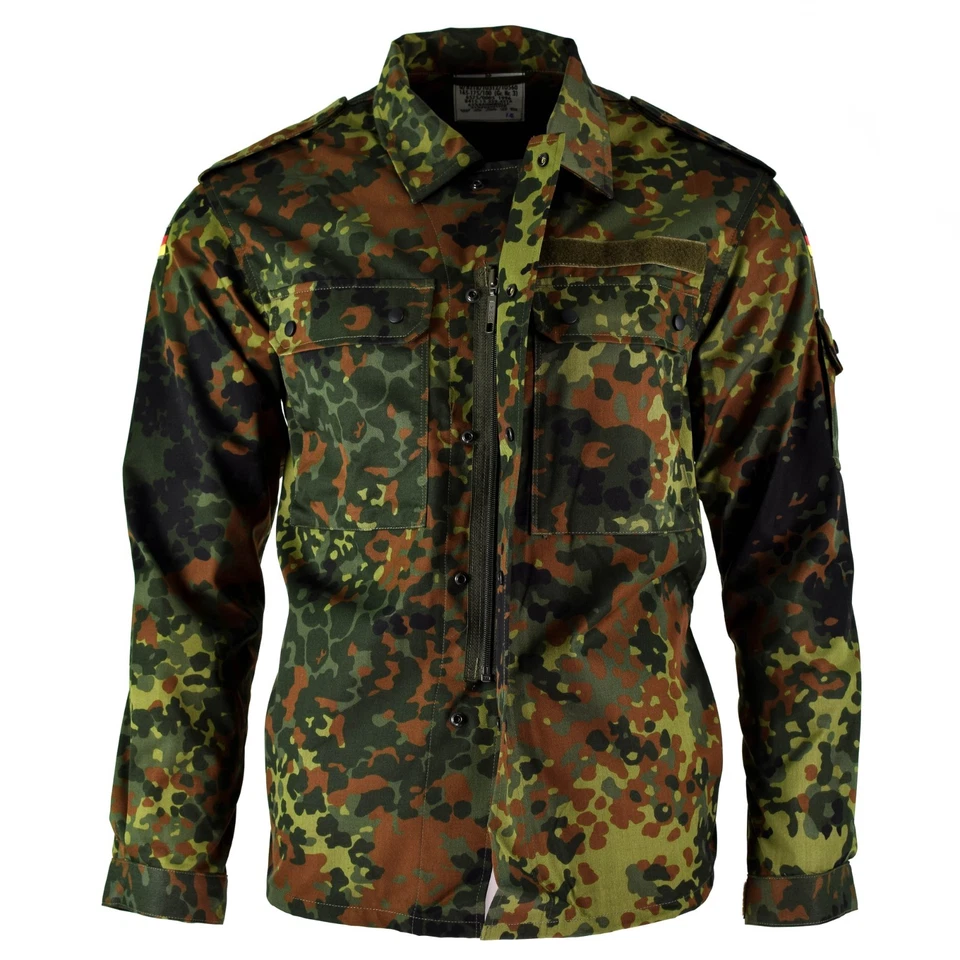 Original GERMAN ARMY SHIRT ZIPPED flecktarn camo tactical combat BW Army issue - Image 2 of 4