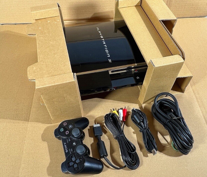 Sony PlayStation 3 PS3 Fat Console Piano Black 60GB PS1,PS2,PS3 Games
