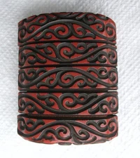 Japanese Inro Tsuishi 4 Case Meiji Period