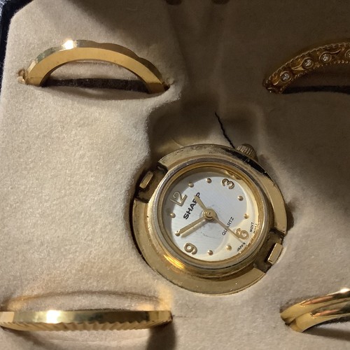 Sharp Watch Kit Five Leather Bands Gold Colored (4) Bezels NOS | eBay