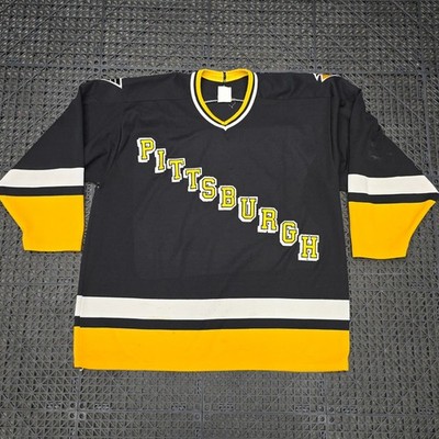 VTG 90s Pittsburgh Penguins Diagonal Jersey XL Maska NHL Hockey Retro Snoop Rare