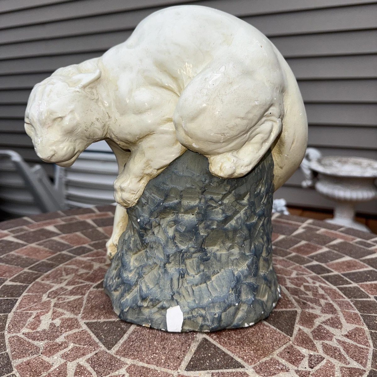 Sculpture Figurine Vintage - Oiseau Lion / Leurre Canard - Fait Main - Yeux De Verre