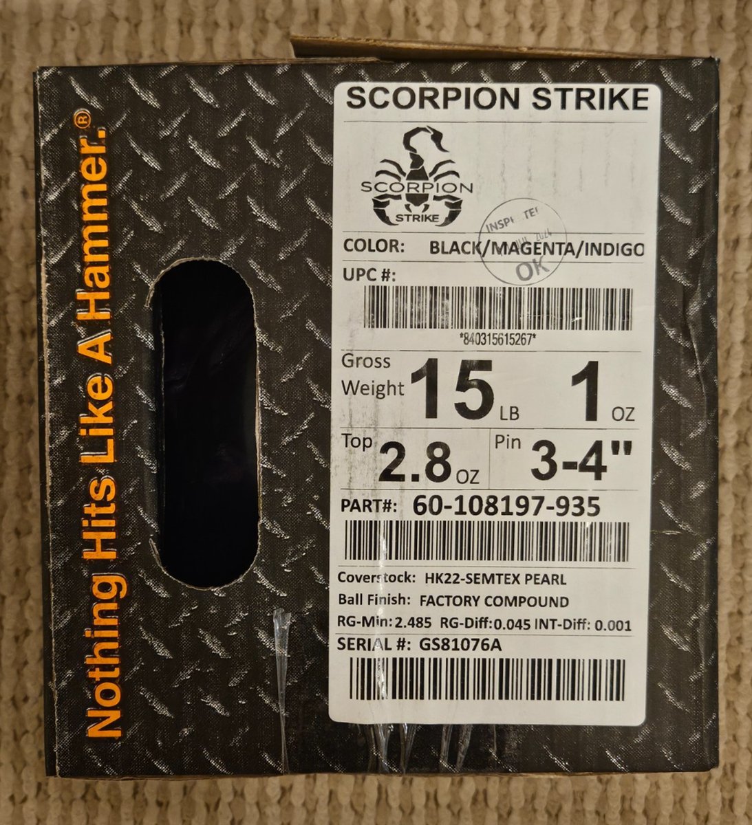 Hammer Scorpion Strike 15lbs Bowling Ball USED (SD) | eBay