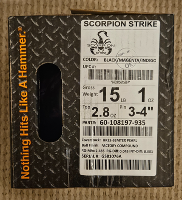 Hammer Scorpion Strike 15lbs Bowling Ball USED (SD) | eBay
