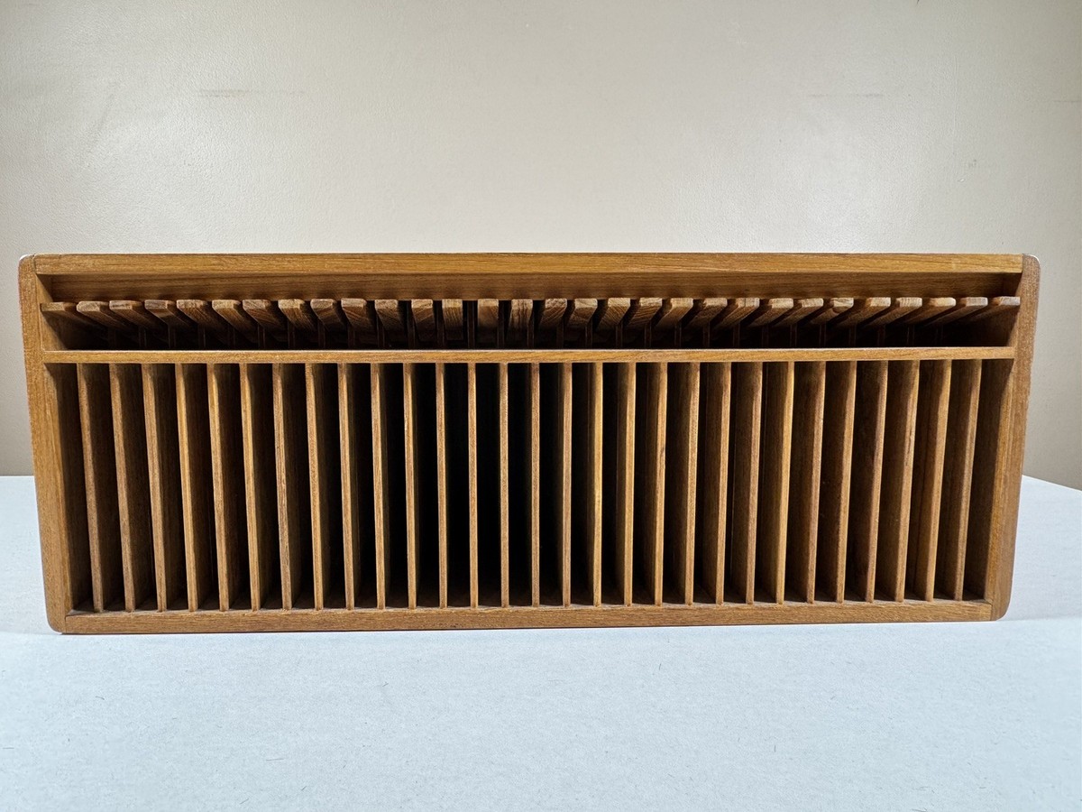 Vintage Kalmar Designs 30 Slot CD Holder Teak Wood MCM Storage