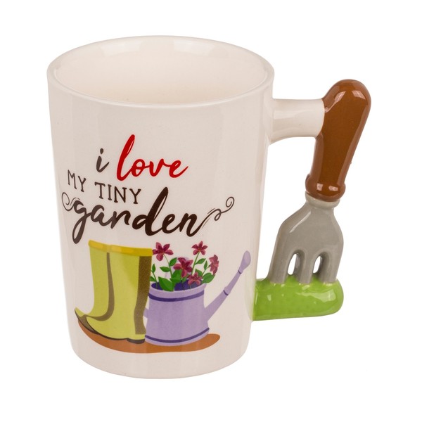 I Love My Tiny Garden GäRtner Kaffeebecher Mit Gartenhacke Als Henkel-image