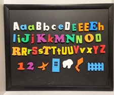 Vtg Alphabet Fridge Magnets Lot of 46 Pieces Assorted Size Letters ABC's Shapes