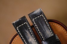 Handmade distressed black PAM Officine Panerai strap size 26 or any size 22 24 