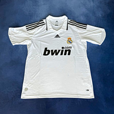adidas Real Madrid 2008/09 White/Black Soccer Jersey Shirt Size L