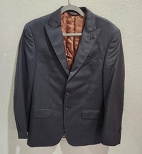Jos A Bank Joseph Blazer Mens Sz 39R Gray 100 Wool Slim Fit Sport Coat 2 Button