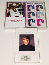 ELTON JOHN SEALED 3 CASSETTE TAPE LOT GREATEST HITS MADE IN ENGLAND PIANO ROCKET