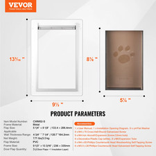 Pet Door Metal Frame with Lock and 3-Flap System Weatherproof Doggy Door Easy to