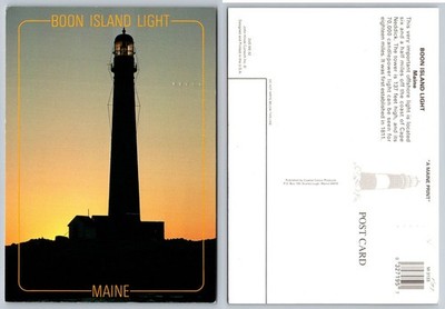 Vintage Boon Island Light Maine Lighthouse Postcard Sunset John Hinde Curteich