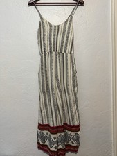 Jessica Simpson XS Wide Leg Jumpsuit Boho Aztec Print Cropped Romper Sleeveless