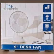 9" Fine Elements Desk Fan With 2 Speed Settings Oscillating Fan With Mesh Grill