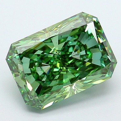 5.00 ct Fancy Vivid Green Radiant VS2 IGI Eco Lab Diamond Engagement Ring