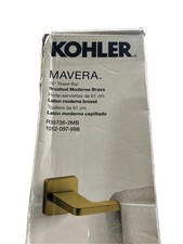 KOHLER Mavera 24 in. Wall Mounted Towel Bar in Vibrant Brushed Moderne Brass