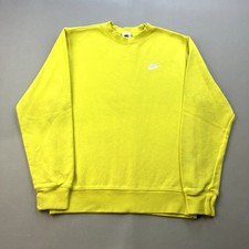 Nike Sweatshirt Adult Small Yellow Crewneck Swoosh Logo Sportswear Athletic