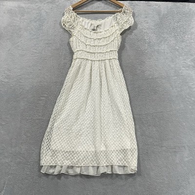 Vtg Max Studio Dress Women M Ruffle Coquette Lace Cottagecore Angelic  Milkmaid | eBay