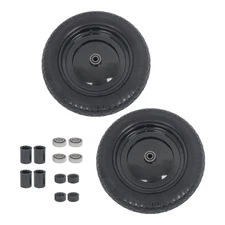 2-PCS 14.5x4-8" Flat Free Wheelbarrow Tire And Wheel - Solid Tire For Hand Truck