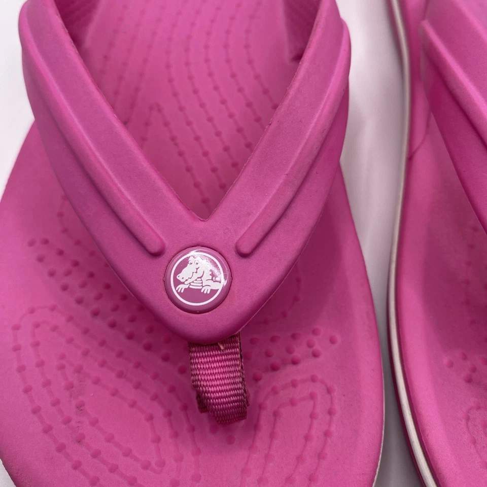 Crocs Kids 2Y розовый шлепанцы сандалии комфорт поскользнуться обувь - Изображение 4 из 4