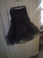 New Pin Up Fashion Stretchy Waist Crinoline Petticoat Black Size Large