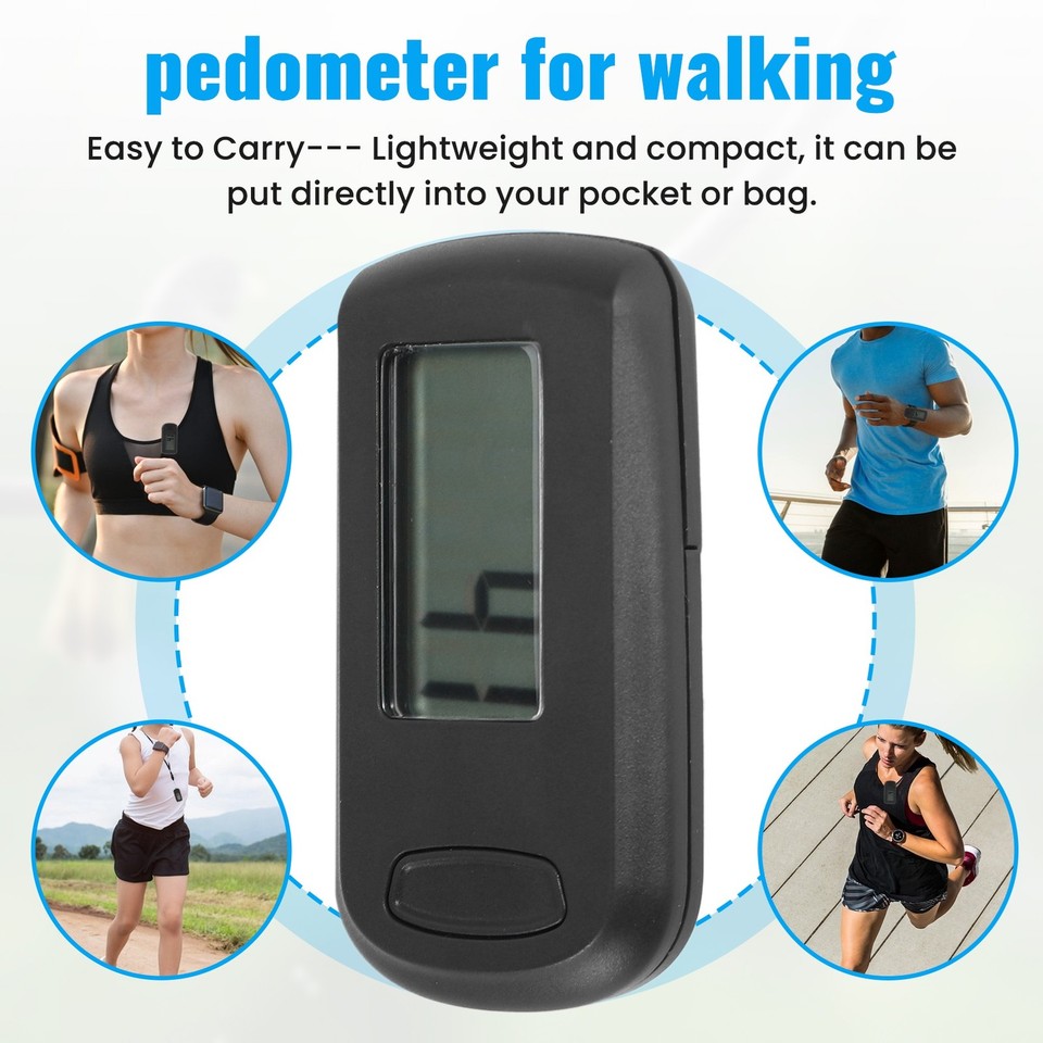 1Pcs Pedometer 3D Step Counter for Walking, Track Steps Portable ...