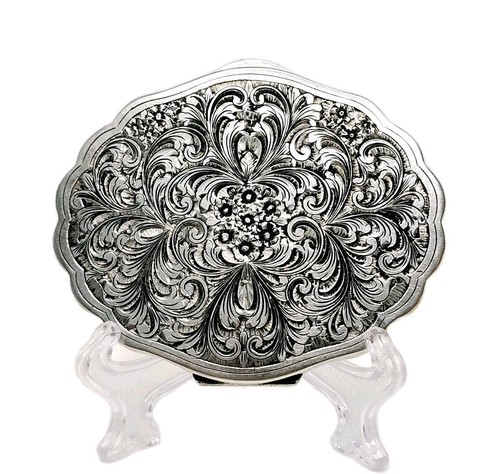 Antique Hand Engraved 800 Silver Compact - Damaged Mirror, READ Condition 