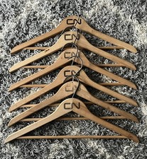6 Vintage Canadian National System Railway CN Railroad Clothes Wooden Hangers