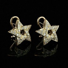 2.00Ct Round Cut Lab-Created Diamond Star Stud Earrings 14k Yellow Gold Plated