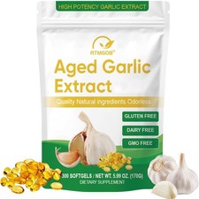 1pack Aged Garlic Extract, 300 Softgels, 500mg Odorless  Heart  Immune