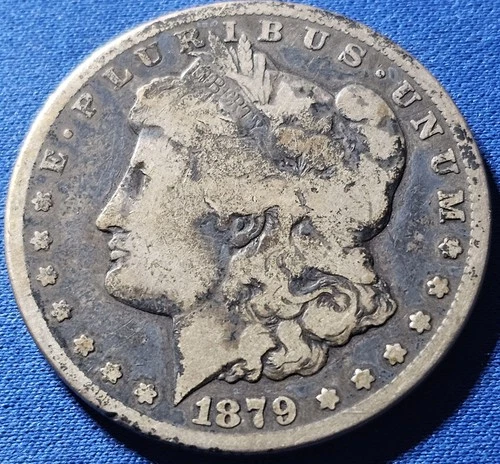 A 1879 CC Morgan Silver Dollar $1 Circulated Business Strike 0.9  Carson City