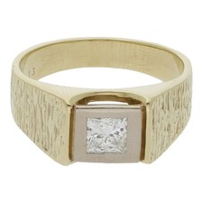 Herren-Brillant Ring mit 0,33 ct Princess NP ca. 2200€ Solitär R02.8482