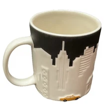 Starbucks New York City Black White 3D Relief Collector Mug 2012 NYC Skyline