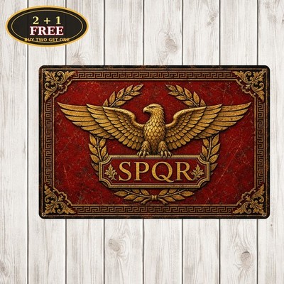 SPQR Ancient Roman Empire Metal Plaque Indoor Outdoor Historical Decor