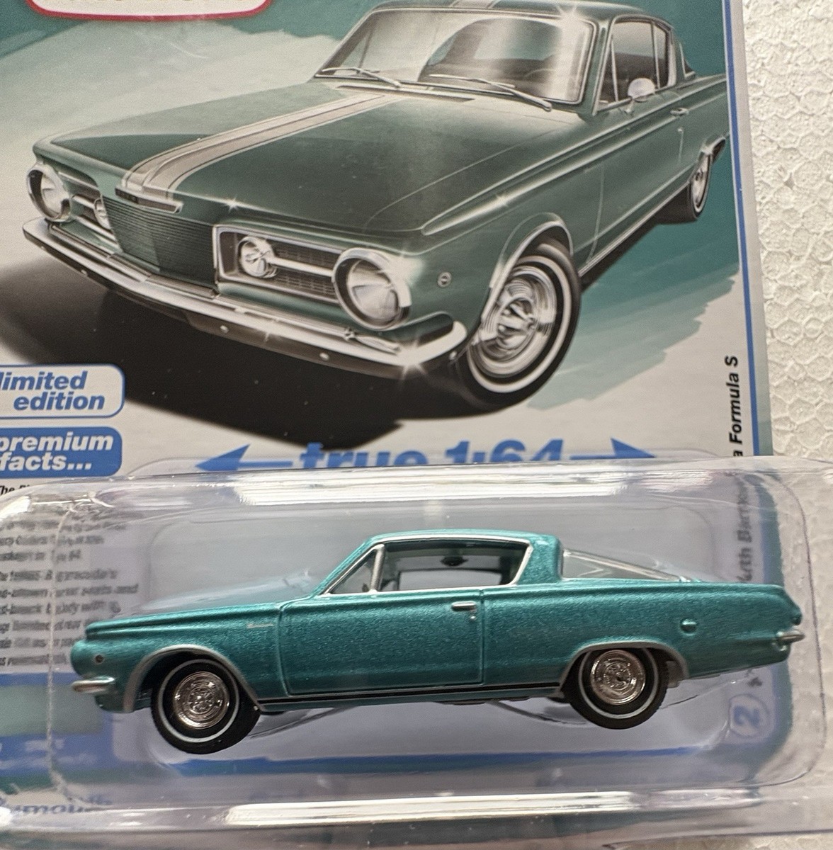 Auto World 1965 Plymouth Barracuda Formula S 1:64 Teal Ltd Edition
