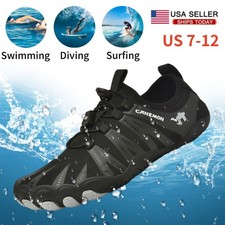 US 7-12 Mens Quick Dry Water Shoes Aqua Sock Five Fingers Wading Shoes Swimming
