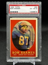 Ron Kramer RC 1958 Topps PSA 6 EX-MT Graded Card Green Bay Packers Rookie #58. rookie card picture
