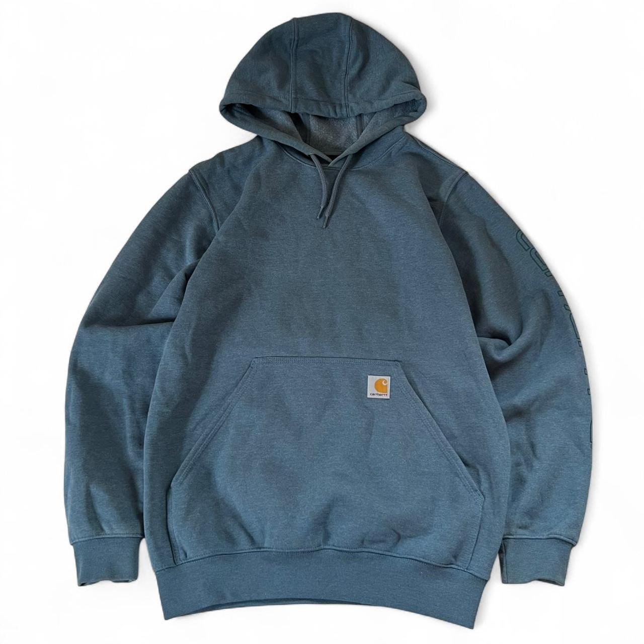 Carhartt Light Teal Loose Fit Workwear Pullover Hoodie Size Small